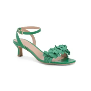 NEW YORK &amp; COMPANY Green Gwendolyn Flower Applique Heeled Sandals