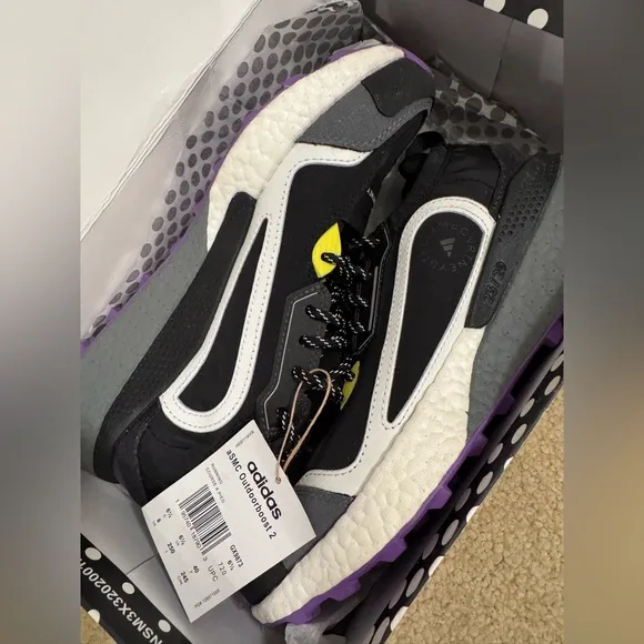 NEW⚠️Adidas by Stella McCartney Outdoorboost 2.0 Black/Purple/Yellow Size 8