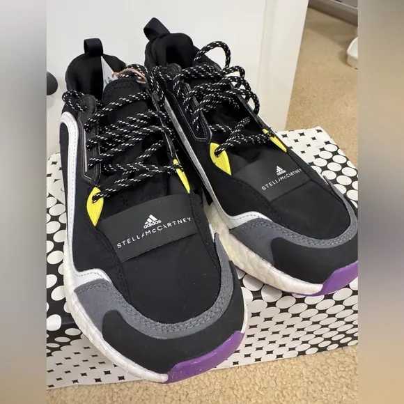 NEW⚠️Adidas by Stella McCartney Outdoorboost 2.0 Black/Purple/Yellow Size 8