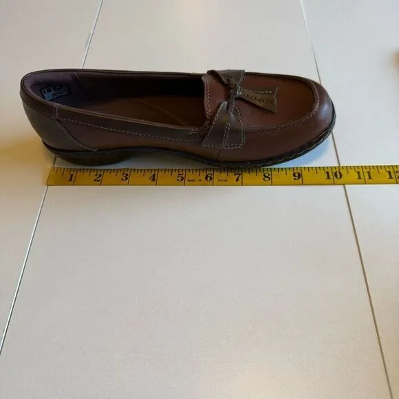 NEW Clarks Ashland Bubble Two Tone Brown Slip On Loafer Sz 7.5 Academia, Preppy