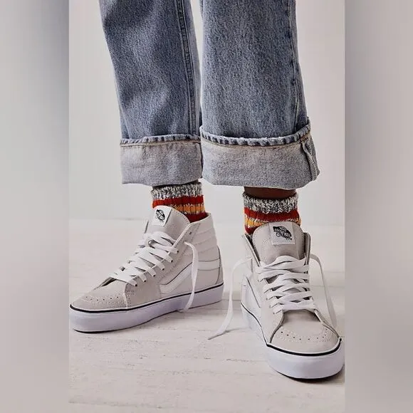 NEW FREE PEOPLE X VANS SK8 HI TOP SNEAKERS CLOUD 7.5