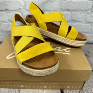 NEW Zodiac Women’s Savannah Platform Slingback Sandals in Lemon/Yellow 7M