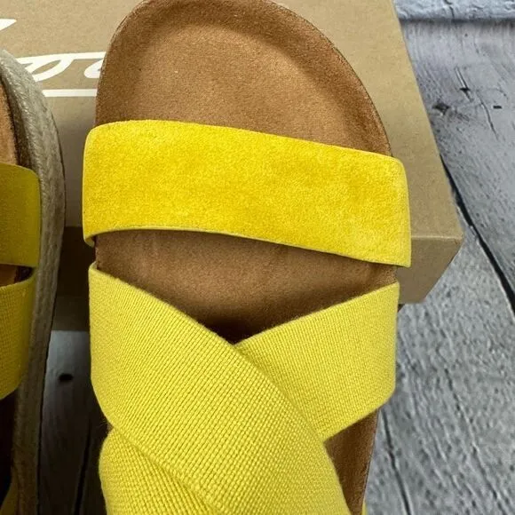 NEW Zodiac Women’s Savannah Platform Slingback Sandals in Lemon/Yellow 7M