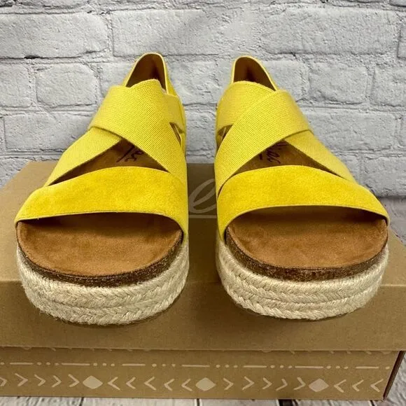 NEW Zodiac Women’s Savannah Platform Slingback Sandals in Lemon/Yellow 7M