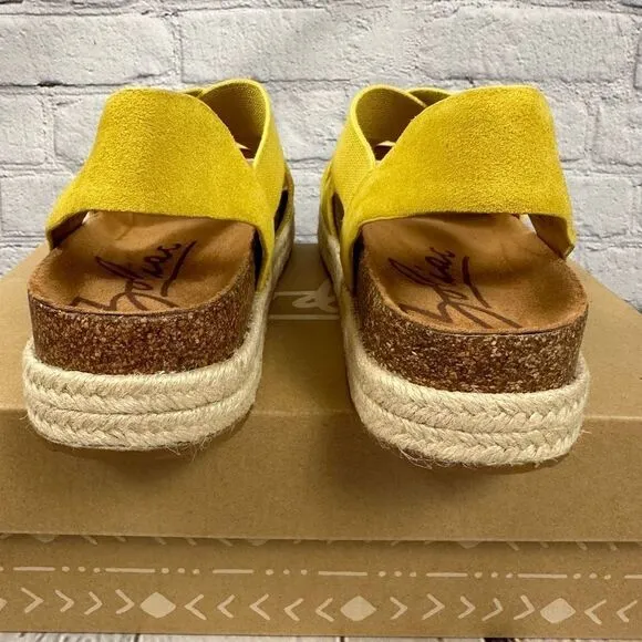 NEW Zodiac Women’s Savannah Platform Slingback Sandals in Lemon/Yellow 7M