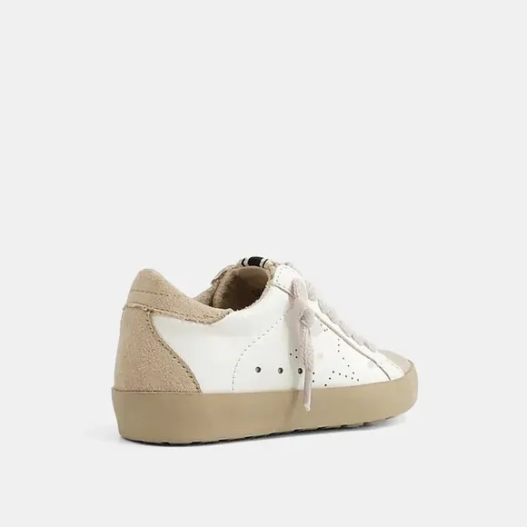 NIB &quot;SHU SHOP&quot; SHOE MIA SNEAKER TODDLER 12 LACES IVORY/BEIGE STAR MSRP $69.90