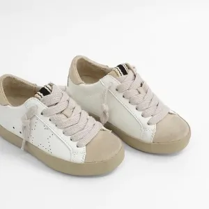 NIB &quot;SHU SHOP&quot; SHOE MIA SNEAKER TODDLER 12 LACES IVORY/BEIGE STAR MSRP $69.90
