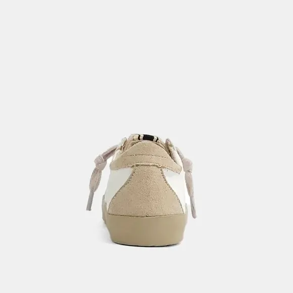 NIB &quot;SHU SHOP&quot; SHOE MIA SNEAKER TODDLER 12 LACES IVORY/BEIGE STAR MSRP $69.90