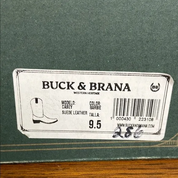 NIB Buck &amp; Brana Women's Casey Leather Western Fashion Booties Size 9.5 Barbie‎
