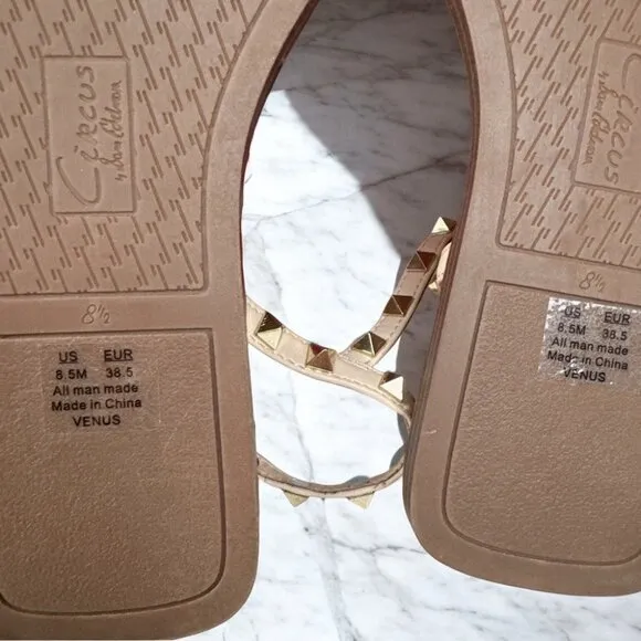 NIB Circus By Sam Edelman Venus Studded Strappy Sandals in Sand