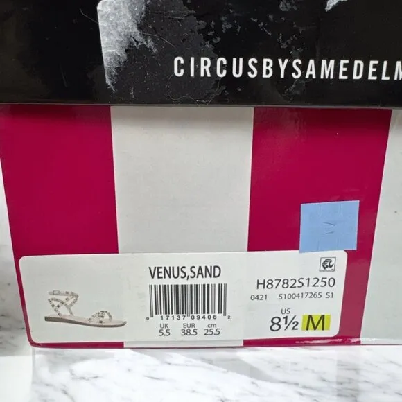 NIB Circus By Sam Edelman Venus Studded Strappy Sandals in Sand