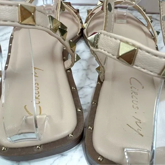 NIB Circus By Sam Edelman Venus Studded Strappy Sandals in Sand