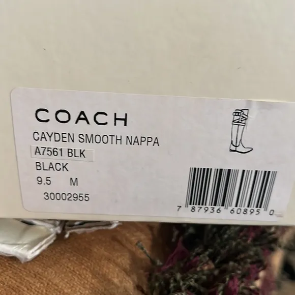 NIB Coach Cayden Smooth Nappa pull on black leather boots!