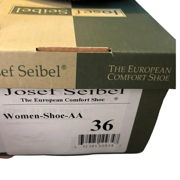 NIB Josef Seibel Pewter Black Flats Women's Size EU 36 US 5.5 M Patent Pippa