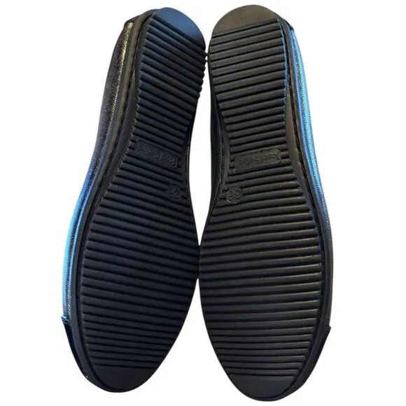 NIB Josef Seibel Pewter Black Flats Women's Size EU 36 US 5.5 M Patent Pippa