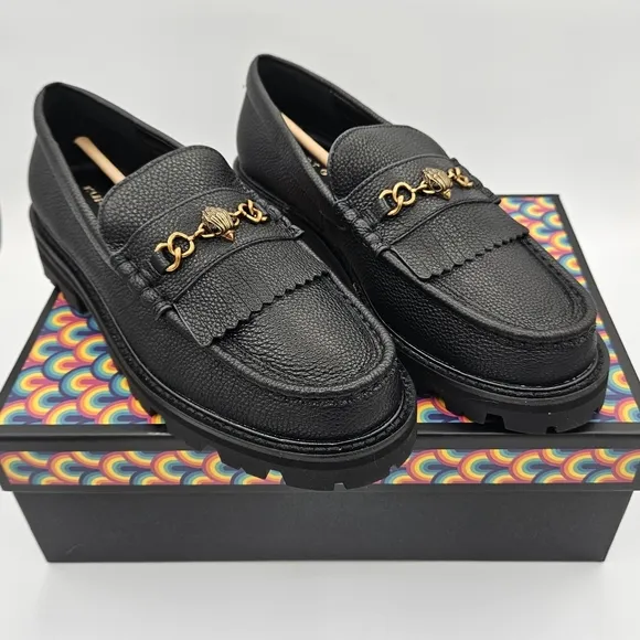 NIB Kurt Geiger Leather Carnaby Chunky Loafers, Black size EU 38.5 or US 8
