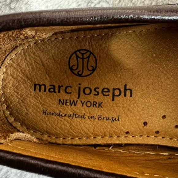 NIB Mark Joseph New York Boys Slip On Brown Leather Loafers, sz 1.5