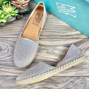NIB Miz Mooz Cindy 39 8.5-9 Woven Leather Slip On Espadrille D’Orsay Flats