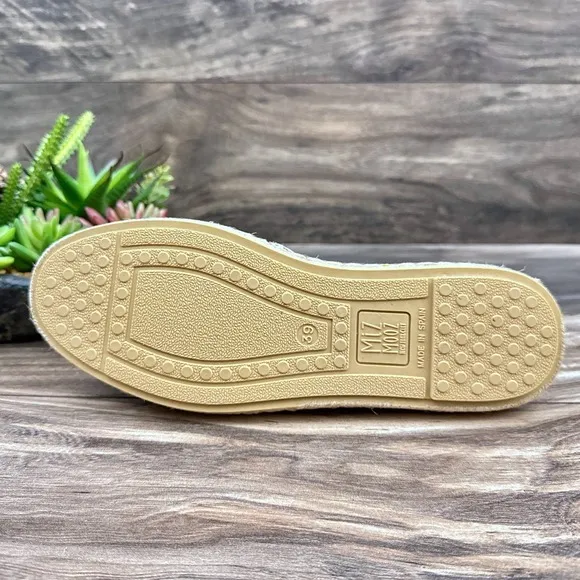 NIB Miz Mooz Cindy 39 8.5-9 Woven Leather Slip On Espadrille D’Orsay Flats
