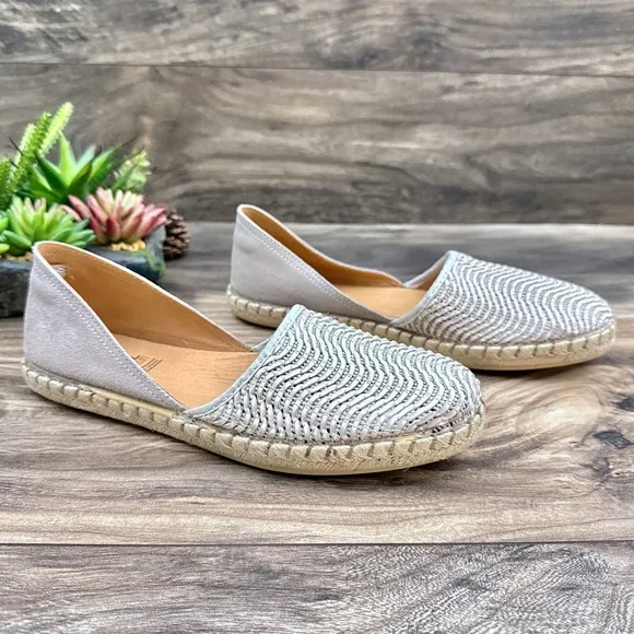 NIB Miz Mooz Cindy 39 8.5-9 Woven Leather Slip On Espadrille D’Orsay Flats