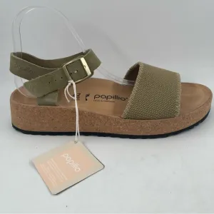 NIB! Papillio Women’s Glenda Khaki Platform Cork Wedge Ankle Strap Sandal-SZ 11