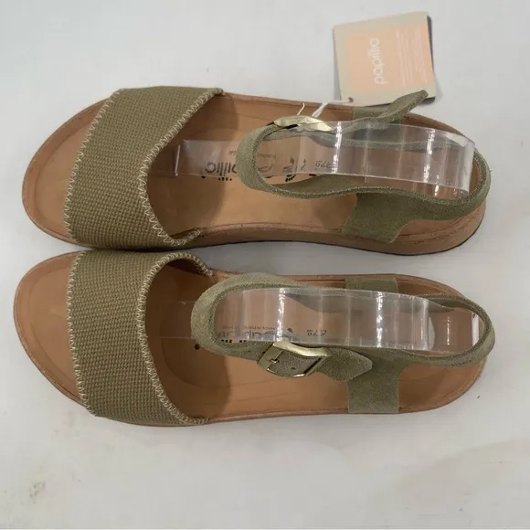 NIB! Papillio Women’s Glenda Khaki Platform Cork Wedge Ankle Strap Sandal-SZ 11