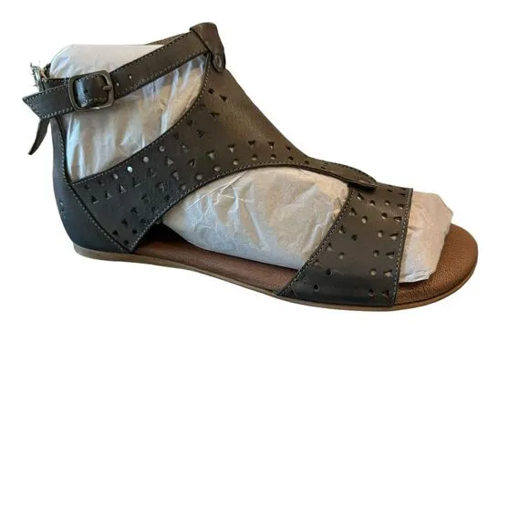 NIB ROAN by Bed Stu Kit Cutout Bosco Grey Gladiator Sandals Leather Size 7