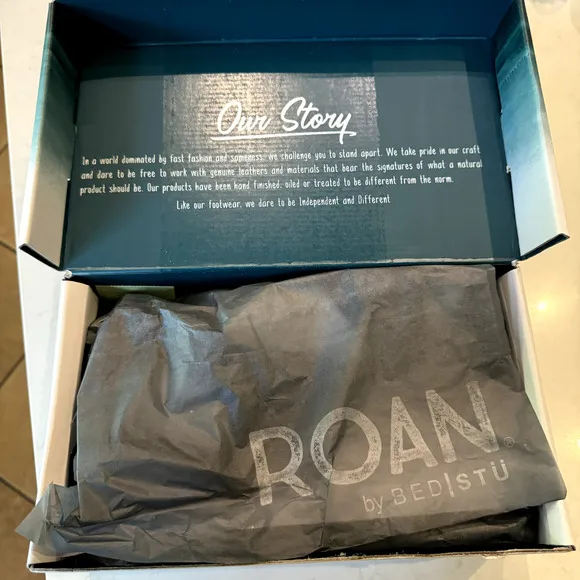 NIB ROAN by Bed Stu Kit Cutout Bosco Grey Gladiator Sandals Leather Size 7