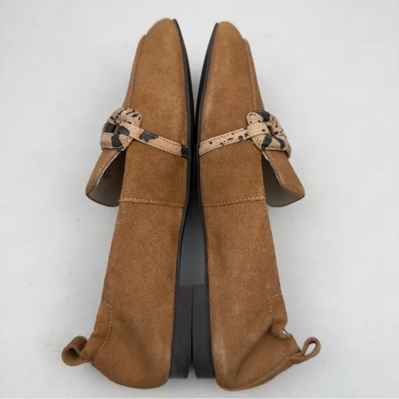 NIB Sanctuary Women's Blast Chained Tailored Loafers Leather Flat Tan Size 6.5M