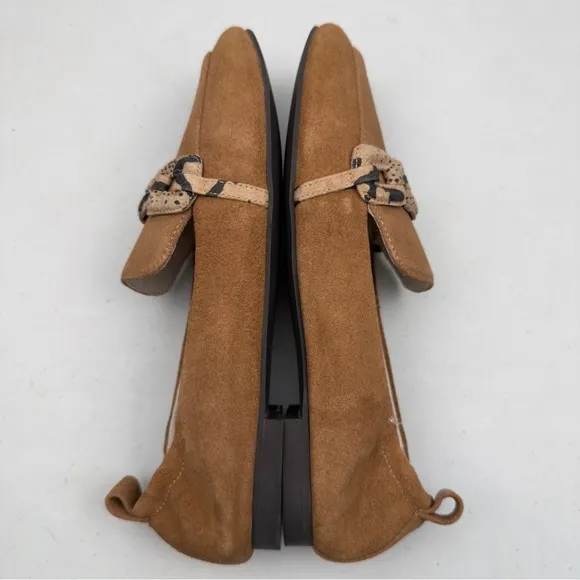NIB Sanctuary Women's Blast Chained Tailored Loafers Leather Flat Tan Size 6.5M