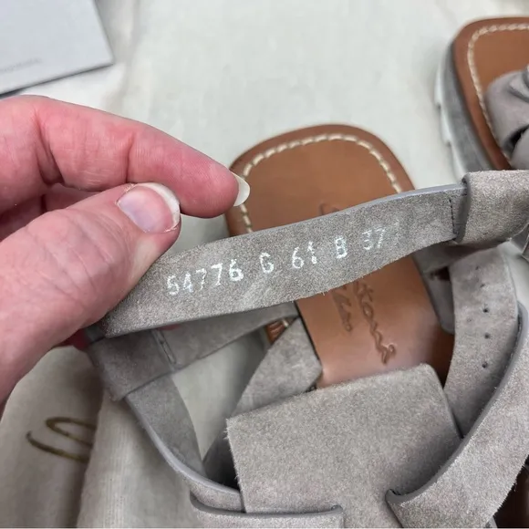 NIB Santoni Kiltie Fringe Suede Platform Sandals Grey Taupe Sz EU 37