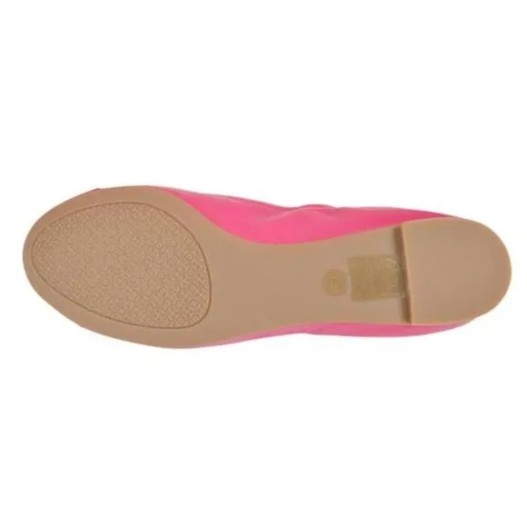 NIB Tory Burch Saffiano Leather Flats Carnation Red 6
