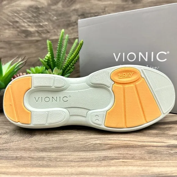 NIB Vionic Kallie Slip On Sneaker Flats Azure Knit Blue 8M