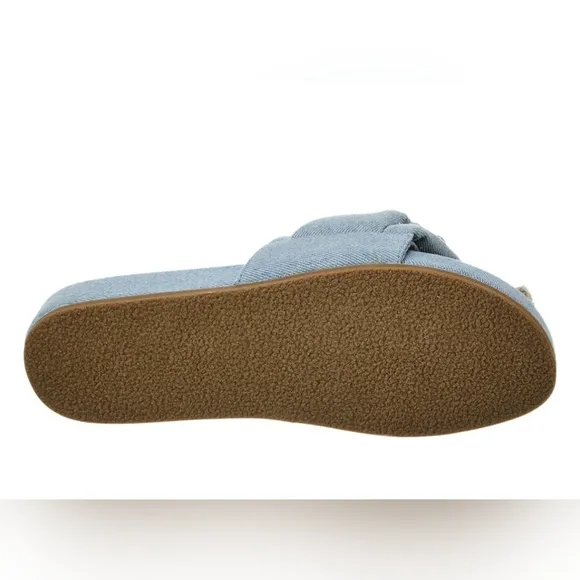 NIB🔥Johnny Was &quot;Ojai&quot; Denim Look Slip-on Sandals 🩵 Szs 9 &amp; 10 😍 SOFT