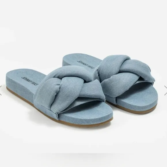 NIB🔥Johnny Was &quot;Ojai&quot; Denim Look Slip-on Sandals 🩵 Szs 9 &amp; 10 😍 SOFT