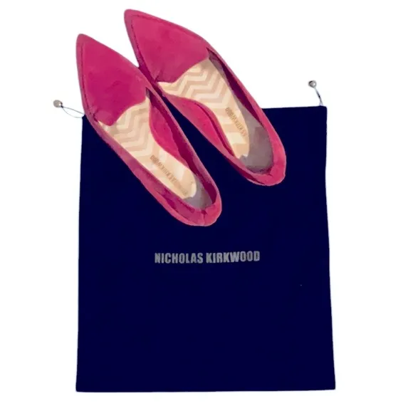 Nicholas Kirkwood Beya Suede Point Toe Flat Loafers Slip On Vacation Italy
