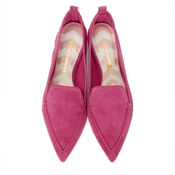 Nicholas Kirkwood Beya Suede Point Toe Flat Loafers Slip On Vacation Italy