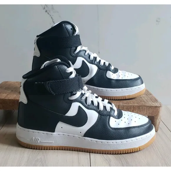 Nike Air Force 1 High By You Mens 10 Black White Gum Sole Custom Sneakers AQ3777