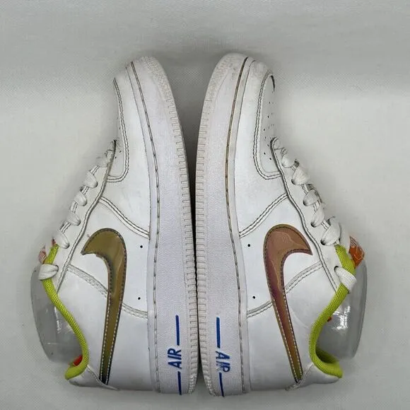 Nike Air Force 1 Kids Sneakers Unisex White Size 3.5 Lace-up Logo Rubber Sole