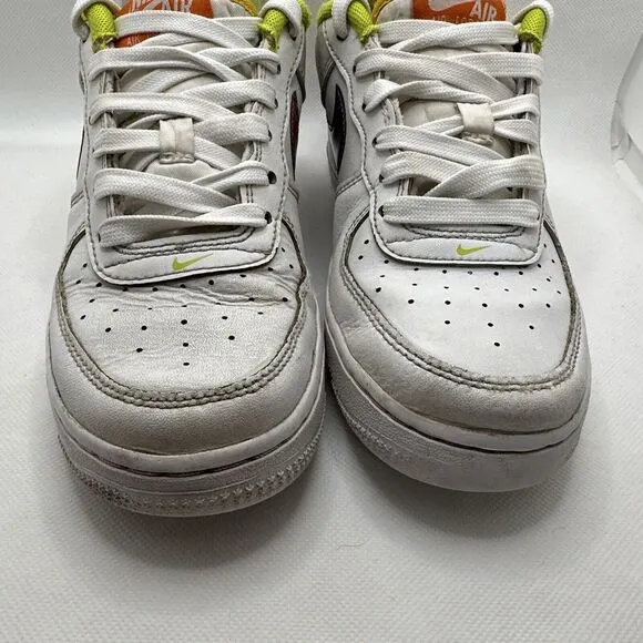 Nike Air Force 1 Kids Sneakers Unisex White Size 3.5 Lace-up Logo Rubber Sole