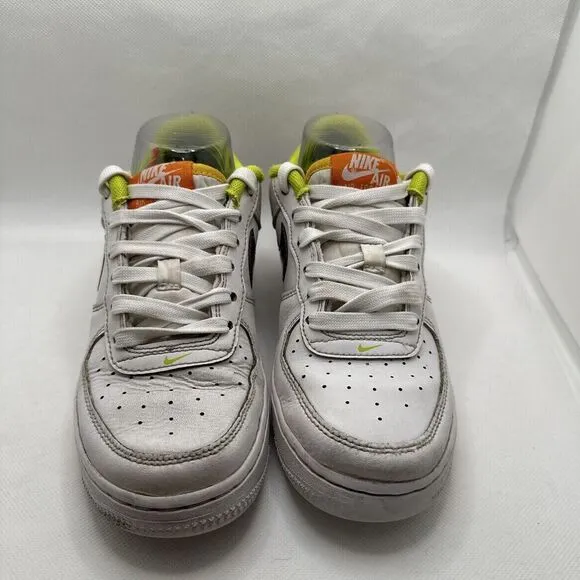Nike Air Force 1 Kids Sneakers Unisex White Size 3.5 Lace-up Logo Rubber Sole