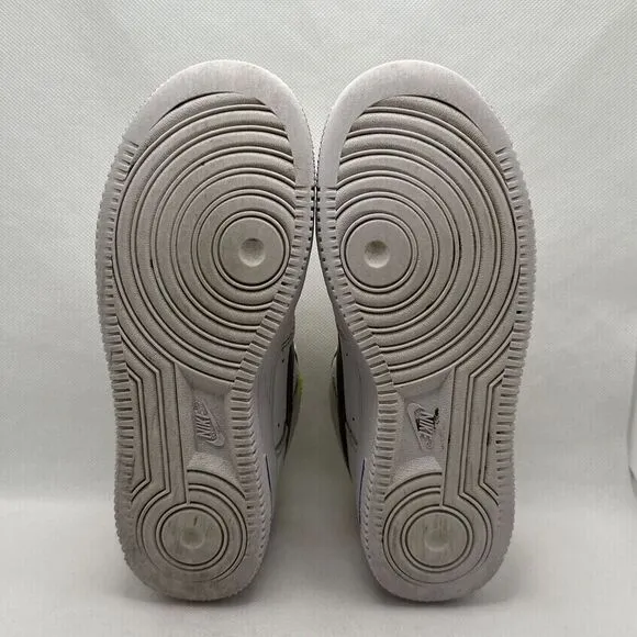Nike Air Force 1 Kids Sneakers Unisex White Size 3.5 Lace-up Logo Rubber Sole