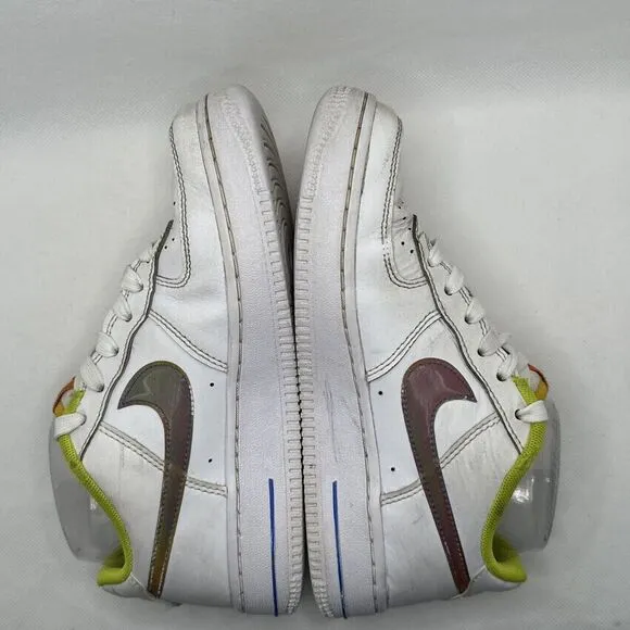 Nike Air Force 1 Kids Sneakers Unisex White Size 3.5 Lace-up Logo Rubber Sole