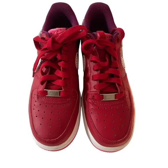 Nike Air Force 1 Low '07 Red &amp; Purple Size 4.5 youth Valentine's Day Style