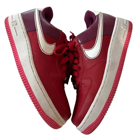 Nike Air Force 1 Low '07 Red &amp; Purple Size 4.5 youth Valentine's Day Style