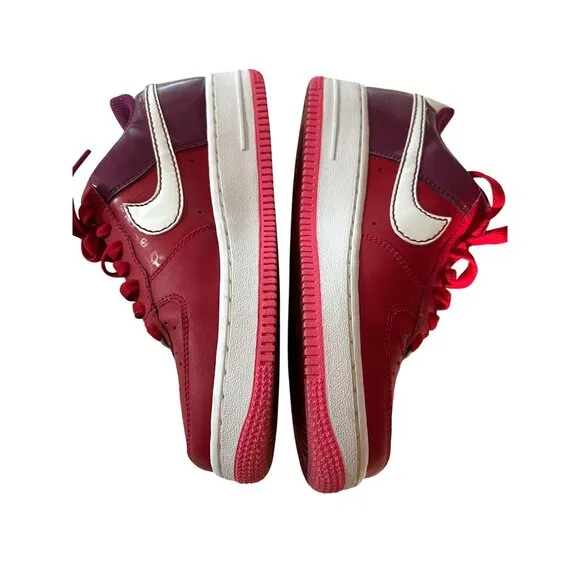Nike Air Force 1 Low '07 Red &amp; Purple Size 4.5 youth Valentine's Day Style