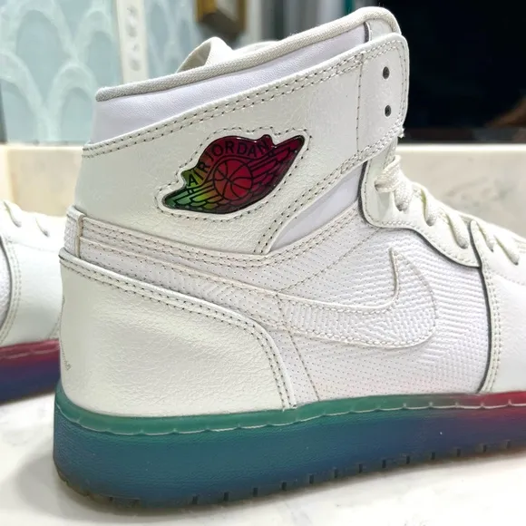 Nike Air Jordan 1 ‘Gradient Sole” 8Y 8 Women's White High-Top Sneakers
