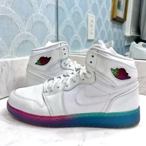 Nike Air Jordan 1 ‘Gradient Sole” 8Y 8 Women's White High-Top Sneakers