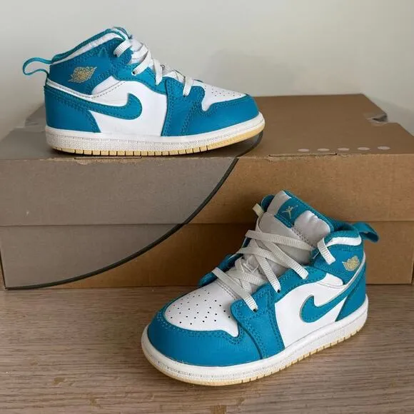Nike Air Jordan 1 Mid ‘Aquatone’ Toddler Sneakers DQ8425-400- SZ 8 C