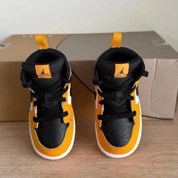 Nike Air Jordan 1 Mid ‘Taxi’ Yellow/Blk Toddler Sneakers - SZ 7 C